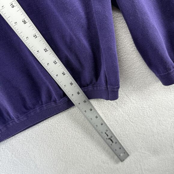 Maus Hoffman Sweater Polo Men's 2XL Purple Knit Made in USA Vintage 90s Preppy - Picture 3 of 8
